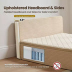 HOMLUX Queen Bed w/ Headboard, Unbox & Unfold, Ready in 72 Hrs, Motion Isolation, Medium Firm Support