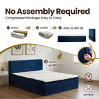 HOMLUX Queen Bed w/ Headboard, Unbox & Unfold, Ready in 72 Hrs, Motion Isolation, Medium Firm Support