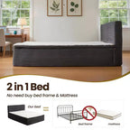 HOMLUX Queen Bed w/ Headboard, Unbox & Unfold, Ready in 72 Hrs, Motion Isolation, Medium Firm Support