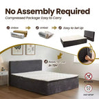 HOMLUX Queen Bed w/ Headboard, Unbox & Unfold, Ready in 72 Hrs, Motion Isolation, Medium Firm Support