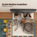 HOMLUX Queen Bed w/ Headboard, Unbox & Unfold, Ready in 72 Hrs, Motion Isolation, Medium Firm Support