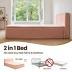 HOMLUX Queen Bed w/ Headboard, Unbox & Unfold, Ready in 72 Hrs, Motion Isolation, Medium Firm Support