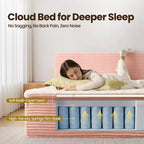 HOMLUX Queen Bed w/ Headboard, Unbox & Unfold, Ready in 72 Hrs, Motion Isolation, Medium Firm Support