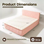 HOMLUX Queen Bed w/ Headboard, Unbox & Unfold, Ready in 72 Hrs, Motion Isolation, Medium Firm Support