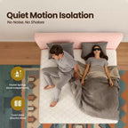 HOMLUX Queen Bed w/ Headboard, Unbox & Unfold, Ready in 72 Hrs, Motion Isolation, Medium Firm Support