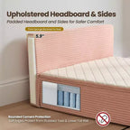 HOMLUX Queen Bed w/ Headboard, Unbox & Unfold, Ready in 72 Hrs, Motion Isolation, Medium Firm Support