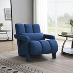 Fauteuil d'appoint moderne 27,5 po bleu marine avec oreiller