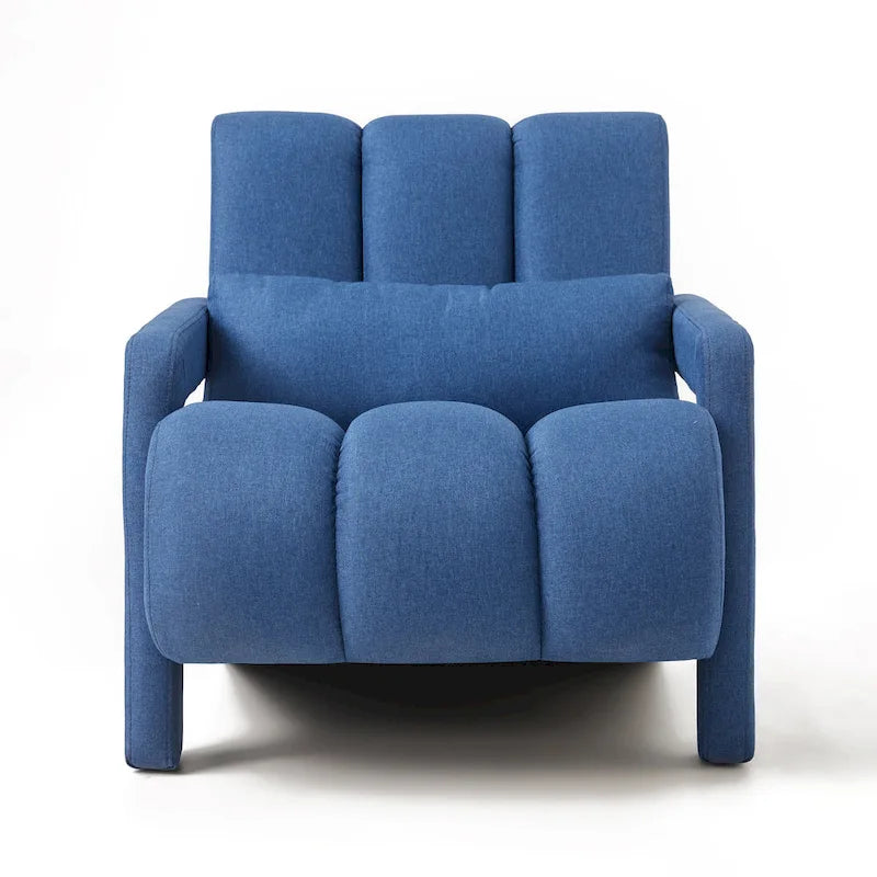 Fauteuil d'appoint moderne 27,5 po bleu marine avec oreiller