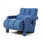 Fauteuil d'appoint moderne 27,5 po bleu marine avec oreiller
