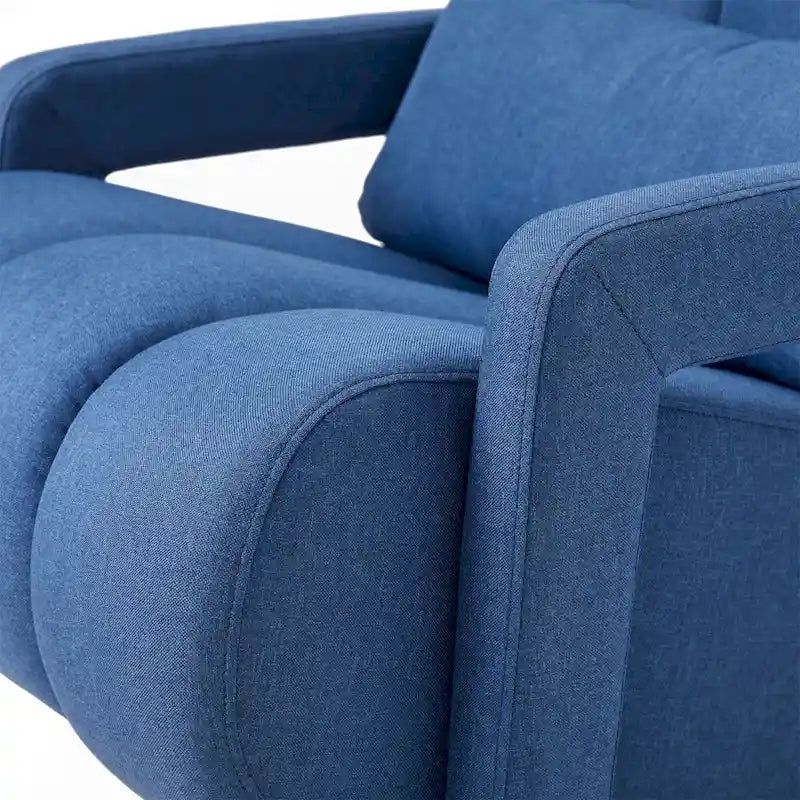 Fauteuil d'appoint moderne 27,5 po bleu marine avec oreiller