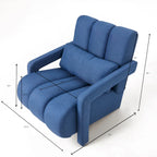 Fauteuil d'appoint moderne 27,5 po bleu marine avec oreiller