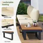 Outdoor Sectional Sofa Set Patio Conversation Set Patio Seating Group Outdoor Daybed with Adjustable Reclining Seats