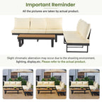 Outdoor Sectional Sofa Set Patio Conversation Set Patio Seating Group Outdoor Daybed with Adjustable Reclining Seats