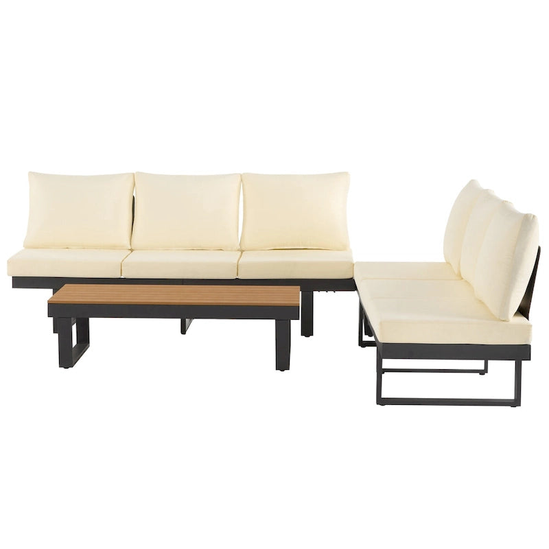 Outdoor Sectional Sofa Set Patio Conversation Set Patio Seating Group Outdoor Daybed with Adjustable Reclining Seats