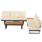 Outdoor Sectional Sofa Set Patio Conversation Set Patio Seating Group Outdoor Daybed with Adjustable Reclining Seats
