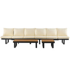 Outdoor Sectional Sofa Set Patio Conversation Set Patio Seating Group Outdoor Daybed with Adjustable Reclining Seats