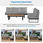 Outdoor Sectional Sofa Set Patio Conversation Set Patio Seating Group Outdoor Daybed with Adjustable Reclining Seats