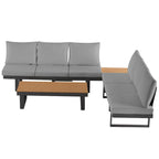 Outdoor Sectional Sofa Set Patio Conversation Set Patio Seating Group Outdoor Daybed with Adjustable Reclining Seats
