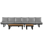 Outdoor Sectional Sofa Set Patio Conversation Set Patio Seating Group Outdoor Daybed with Adjustable Reclining Seats