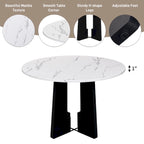 Ensemble table et chaises de cuisine 5 pièces, table à manger ronde pour 4 personnes, 4 chaises rembourrées avec pieds en bois d'hévéa