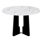 Ensemble table et chaises de cuisine 5 pièces, table à manger ronde pour 4 personnes, 4 chaises rembourrées avec pieds en bois d'hévéa