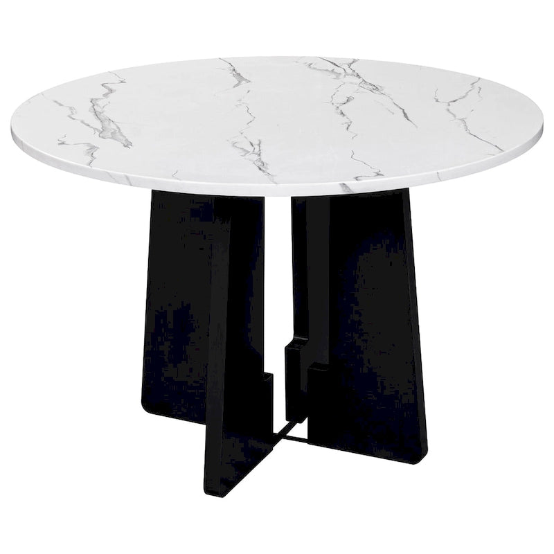 Ensemble table et chaises de cuisine 5 pièces, table à manger ronde pour 4 personnes, 4 chaises rembourrées avec pieds en bois d'hévéa