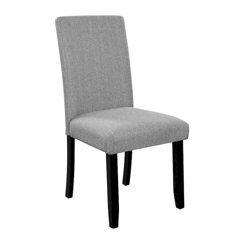 Ensemble table et chaises de cuisine 5 pièces, table à manger ronde pour 4 personnes, 4 chaises rembourrées avec pieds en bois d'hévéa