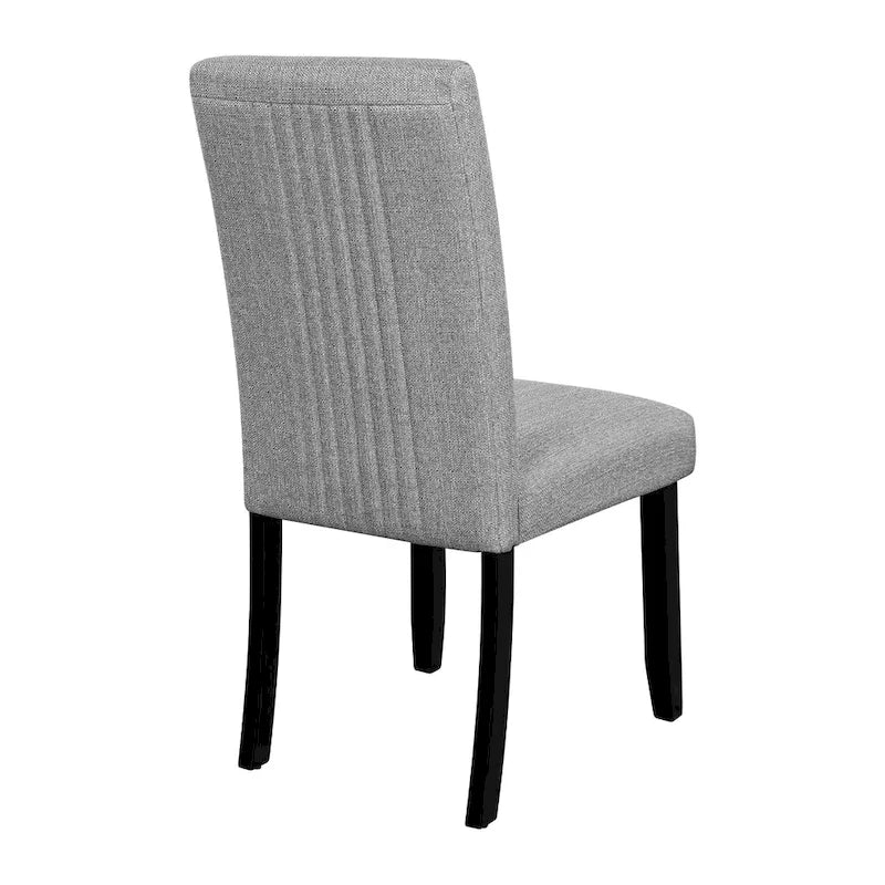 Ensemble table et chaises de cuisine 5 pièces, table à manger ronde pour 4 personnes, 4 chaises rembourrées avec pieds en bois d'hévéa