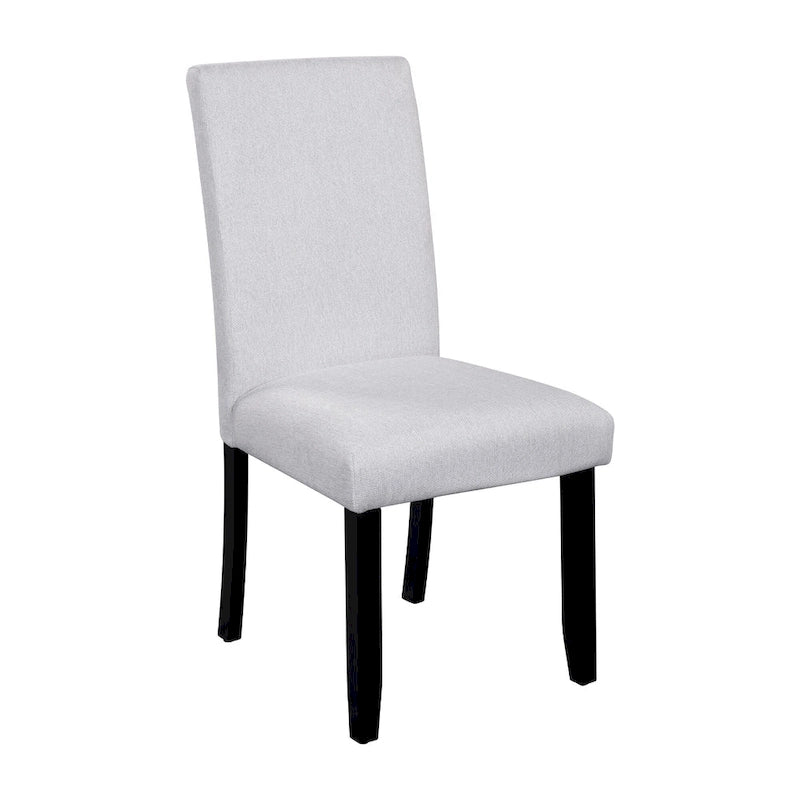 Ensemble table et chaises de cuisine 5 pièces, table à manger ronde pour 4 personnes, 4 chaises rembourrées avec pieds en bois d'hévéa