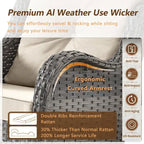 6 Piece Wicker Outdoor Patio Furniture Set Swivel Chairs Sofa Ottoman