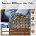 6 Piece Wicker Outdoor Patio Furniture Set Swivel Chairs Sofa Ottoman