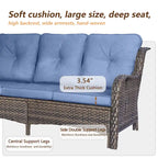 6 Piece Wicker Outdoor Patio Furniture Set Swivel Chairs Sofa Ottoman