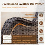 6 Piece Wicker Outdoor Patio Furniture Set Swivel Chairs Sofa Ottoman