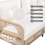 4-Piece Outdoor Conversation Set with Swivel Chairs and Removable Cushions for Comfort