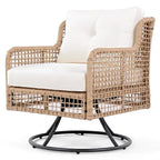 4-Piece Outdoor Conversation Set with Swivel Chairs and Removable Cushions for Comfort