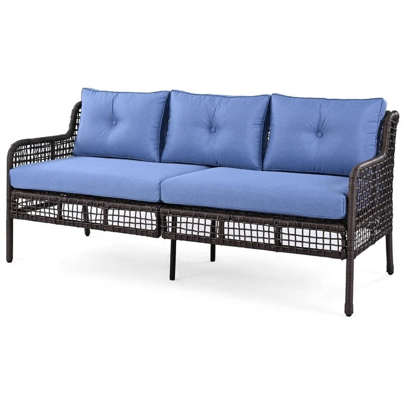 4-Piece Outdoor Conversation Set with Swivel Chairs and Removable Cushions for Comfort