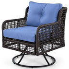 4-Piece Outdoor Conversation Set with Swivel Chairs and Removable Cushions for Comfort