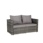 6-Piece Outdoor Wicker Conversation Sofa Set with Coffee Table, Ottoman