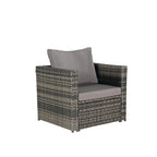 6-Piece Outdoor Wicker Conversation Sofa Set with Coffee Table, Ottoman