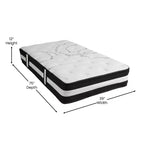 Flash Furniture Capri Comfortable Sleep 12 Inch CertiPUR-US Certified Hybrid Pocket Spring Mattress, Mattress in a Box