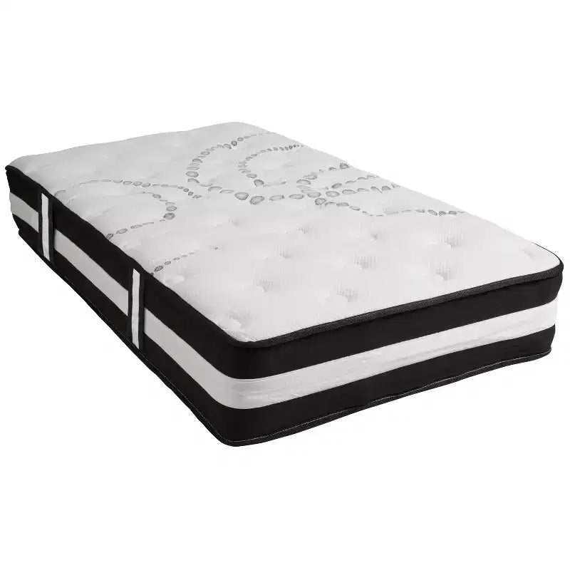 Flash Furniture Capri Comfortable Sleep 12 Inch CertiPUR-US Certified Hybrid Pocket Spring Mattress, Mattress in a Box