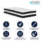 Flash Furniture Capri Comfortable Sleep 12 Inch CertiPUR-US Certified Hybrid Pocket Spring Mattress, Mattress in a Box