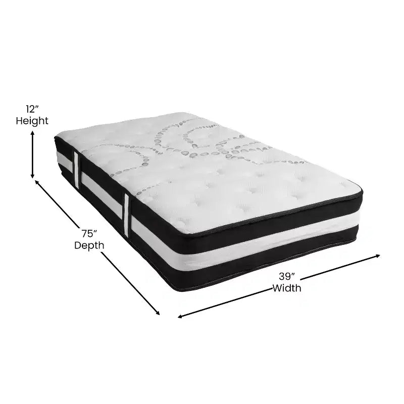 Emma and Oliver 12 Inch Foam and Pocket Spring Mattress, Mattress in a Box