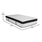 Emma and Oliver 12 Inch Hybrid Memory Foam Pocket Spring Mattress, Mattress in a Box