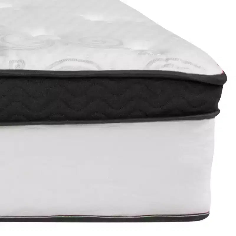 Emma and Oliver 12 Inch Hybrid Memory Foam Pocket Spring Mattress, Mattress in a Box