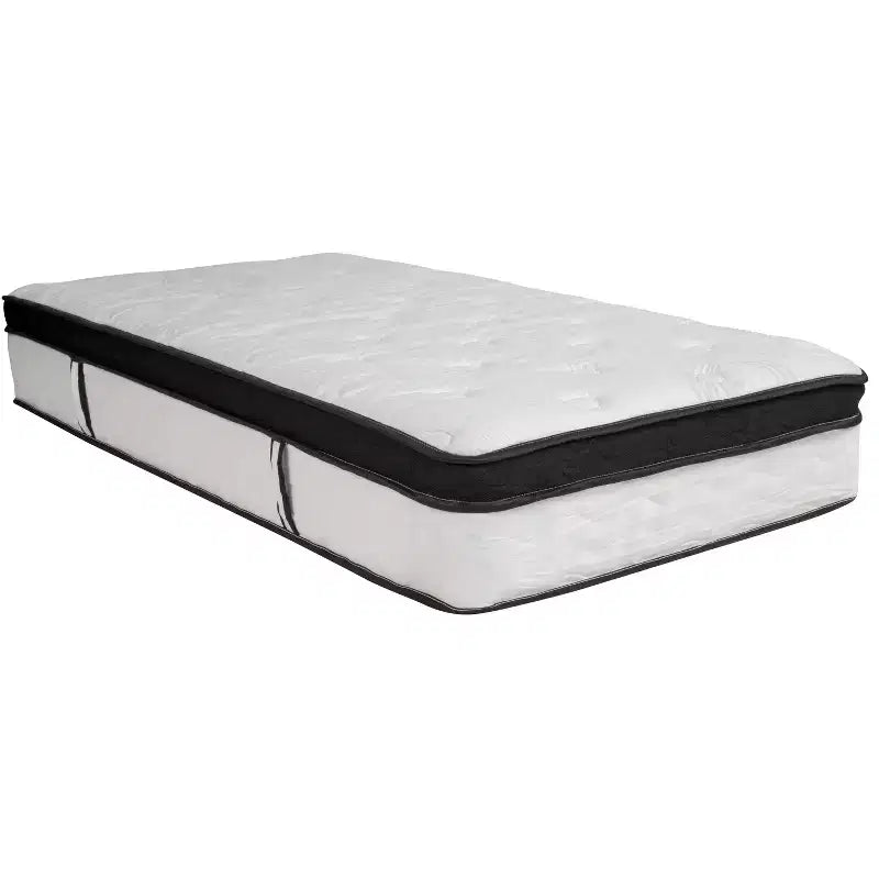 Emma and Oliver 12 Inch Hybrid Memory Foam Pocket Spring Mattress, Mattress in a Box
