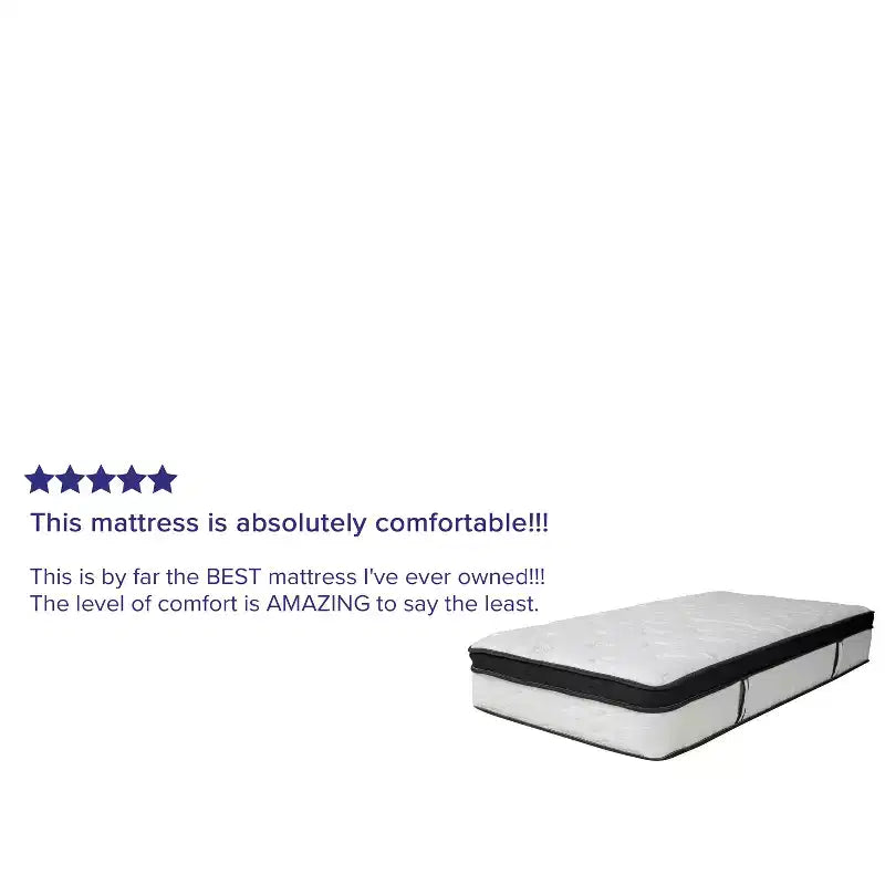 Emma and Oliver 12 Inch Hybrid Memory Foam Pocket Spring Mattress, Mattress in a Box