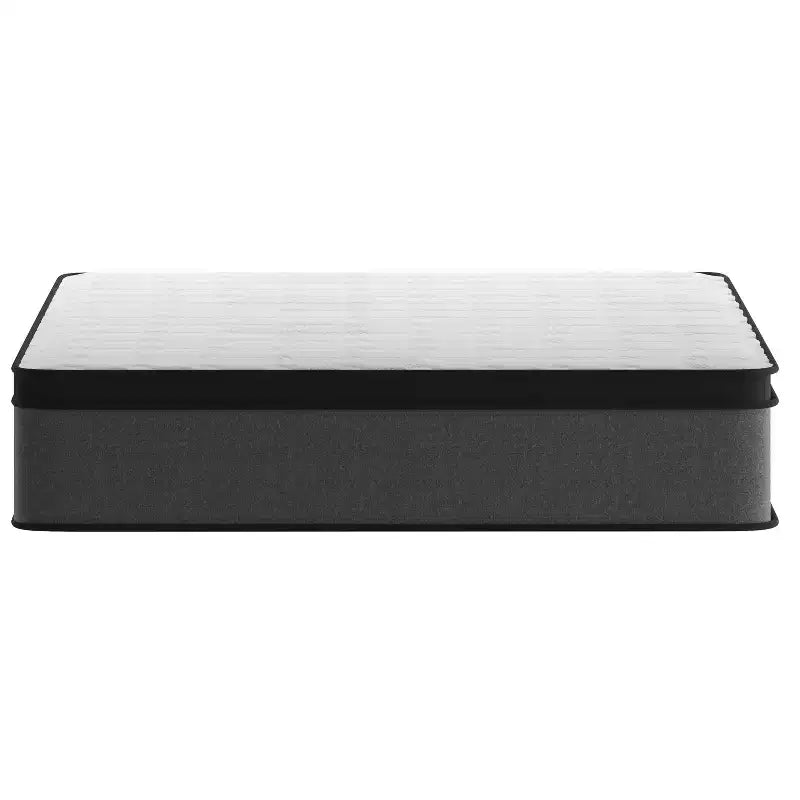Emma and Oliver 13 Euro Top Hybrid Pocket Spring Mattress in a Box with CertiPUR-US Certified Foam for Supportive Pressure Relief