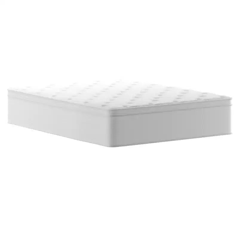 Merrick Lane 14 Premium Comfort Euro Top Hybrid Pocket Spring and Memory Foam Mattress in a Box with Reinforced Edge Support