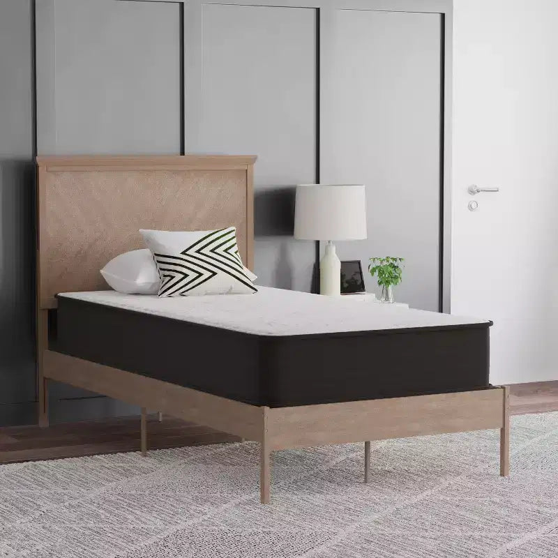 Emma and Oliver 10 Inch Hybrid Mattress, High Density Foam and Pocket Spring Mattress in a Box, CertiPur-US Certified Foam